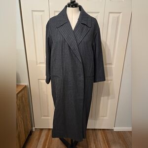 PARI PASSU Gray Pinstripe Long Coat